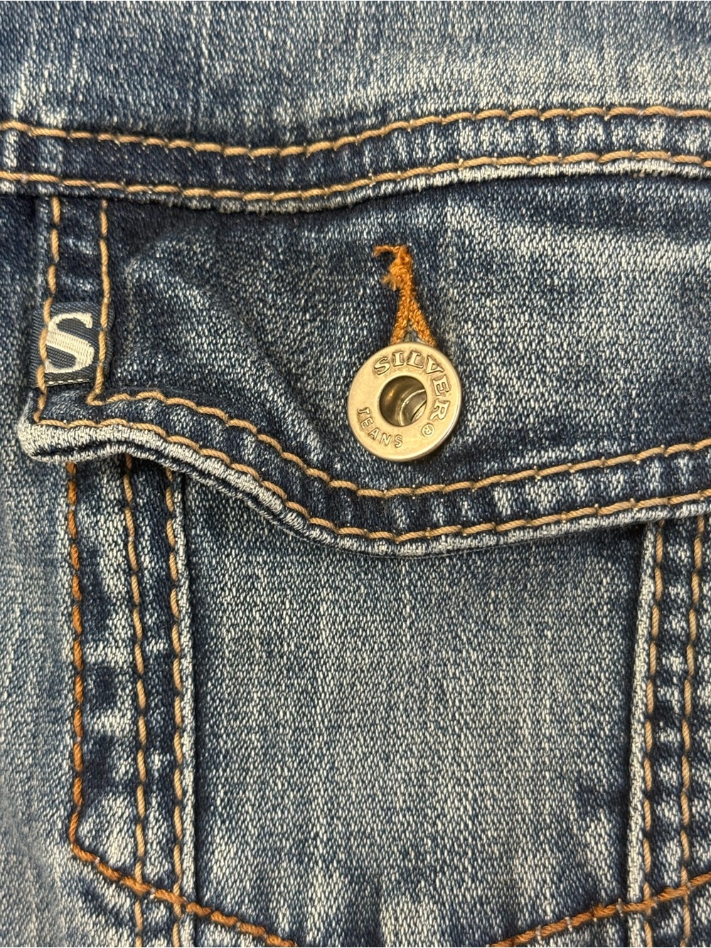 Silver Jeans Co. Woman's Cropped Denim Jacket Cowboycore Western - Size Large - Picture 5 of 9